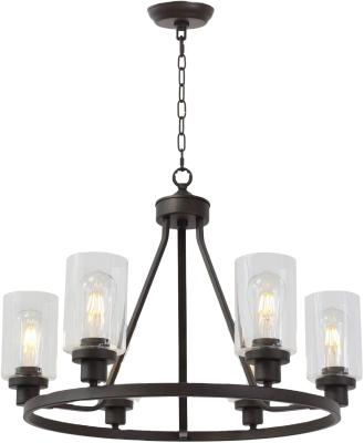 China Industrial Glass Chandelier 6-Light Farmhouse Lighting,Kitchen Island Lighting Dining Room Light Fixtures Hanging Glass Pendant Light for sale