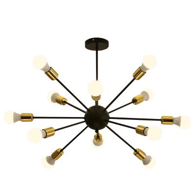 China Residential vintage pendant lights industrial retro lamparas ion lamp modern dining room spider sputnik satellite chandelier for sale