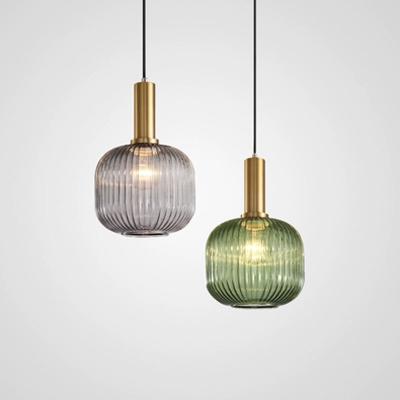 China New modern simple morden creative colorful blown glass pendant light for bar cafe and resturannt macaron lamp for sale