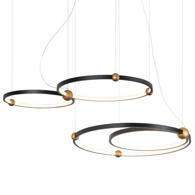 China Luxury Hanging Hotel Round Black Modern Pendant Light Chandelier Led For Hotel And Home Living Room for sale