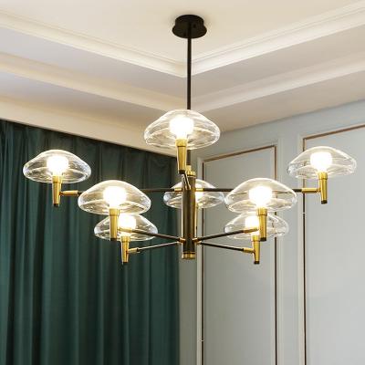 China Luxury postmorden metal chandelier for home bubble glass iron living room pendant light luxury lamp for sale