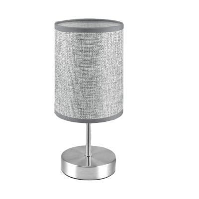 China Desk Touch Dimmable Metal Base Modern Table Lamp With Gray Farbic Shade for sale