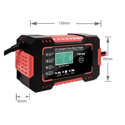 China 12V 2Ah-100Ah Car Battery Charger Auto Battery Restorer 12V Pulse Auto Battery Smart Battery Charger with EU USA uA UK for sale