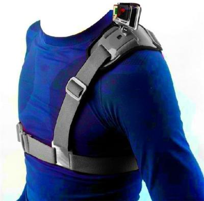 China Canvas Stripe Sports Camera Shoulder Belt One Side Chest Harness Mount for sale