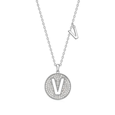 China Keepsake CLASSIC Custom Gift D Color VVS White Letter S925 Moissanite Silver Pendant Necklace for sale