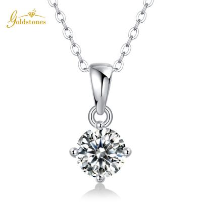 China Wholesale Price Fashion Jewelry 1CT CLASSIC Solitaire Necklace 925 Sterling Silver Necklace For Women for sale