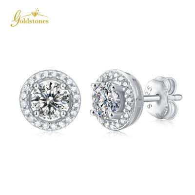 China Romantic custom available for luxury halo high quality 925 Sterling Silver Earrings for ladies for sale