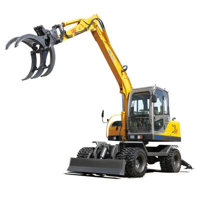 China Farms Excavator JG65S Mini Excavator Price Mini Cheap Hydraulic Wheel Excavator 6 Ton for sale