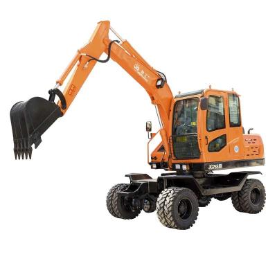 China Farms 6 Ton Mini Digger Machine Multifunctional Wheel Excavator With 0.3 CBM Buckets for sale