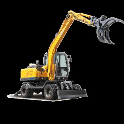 China Elevates jg95z timber grab log loader rotary wood grabber grapple for wheel excavator for sale