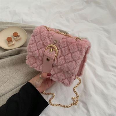 China Korean version of the female 2019 casual plush bag CIA autumn and winter high quality new fashion small square bag for sale