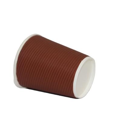 China Disposable 8oz Red Color Insulated Ripple Wallpaper Cups Or Coffee Mug for sale