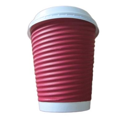 China Modern Disposable Ripple Custom Wall Style 6OZ 8OZ 12OZ 16OZ Coffee Hot Stamping Paper Cups for sale