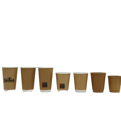 China Eco-Friendly High Quality Disposable Kraft Paper Disposable Ripple Mini Tea Cups for sale