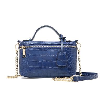 China 100% Eco-friendly Lady Fashion Designer Clutch Crocodile Pattern Bag Women Embossed Handbag Strap for sale