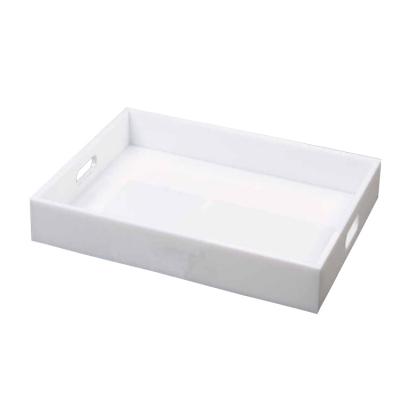 China wholesales 100% pure excellent acrylic plexiglass custom restaurant food white acrylic tray for sale