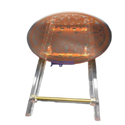 China Guarantee Commercial Site Inspection Customize Colored Round Pleat Acrylic Coffee Table for sale