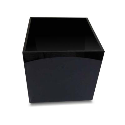 China Viable Custom Design High Capacity Eco Friendly Black Acrylic Storage Box for sale