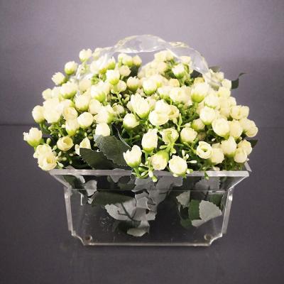 China 9 Hole Modern Standing Acrylic Gift Box Rose Flower Basket for sale