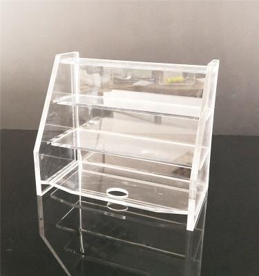 China Three-Layer Lightweight Small Plexiglass Transparent Acrylic Cake Display Box for sale