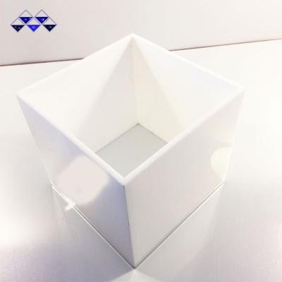 China Hot Sale Decorative Acrylic Custom Square Cube Display White Square Box for sale