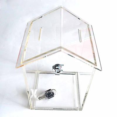 China Full Transparent Source Commercial Home Site Inspection Guarantee Box Urn Charity Donation Box With Lock Acrylic for sale