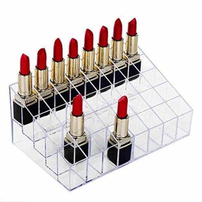 China Make Up Cardboard Display Stand For Wholesale Custom Four Layers Lipstick Makeup Acrylic Lipstick Display Stand for sale