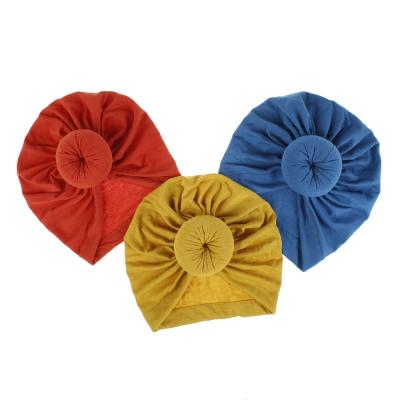 China Newborn Children Beanie Hat Cowl Headwraps Lovely Big Bow Character Baby Hat Toddler Infant Soft Turban Hat for sale