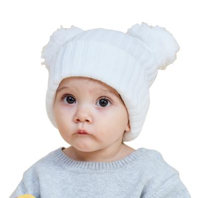 China COMMON Children Lined Bobble Hat Kids Girls Boys Winter Hat Baby Beanies Warm Knitted Hat for sale