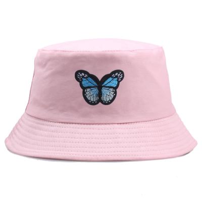 China Butterfly Beach Sun Hats Men Panama Fisherman Hat Summer Ladies Checked Outdoor Bucket Hat for sale