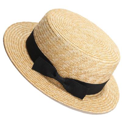 China Women Straw Hat from Madame Wheat Boater Hat Summer Character for sale