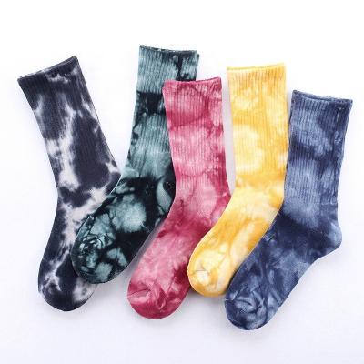 China New Viable Men's Socks Tie-dye Breathable Casual Colorful Pattern Women's Socks Cotton Funny Socks Novelty for sale