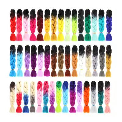 China Wholesale 100g African Crochet24 Inch Synthetic 3 Colors Ombre Braiding Extensions Raw Material Elephant Hair for sale