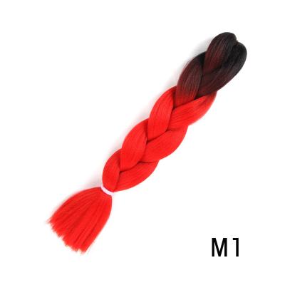 China High Grade Synthetic Hair Peluca Sintetica Ombre Gradient Chemical Fiber Hair Jumbo Braiding Wigs for sale