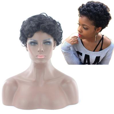 China OEM/ODM Pelucas Rizadas 8inch Color Gray Curly Curly Bob Short Hair Synthetic Curl OEM/ODM Pelucas Wigs For Black Women for sale