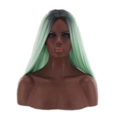 China Cosplay Straight Hair Wig Gradient 100% New Synthetic Hair Style Long Mint Green Synthetic Wigs for sale