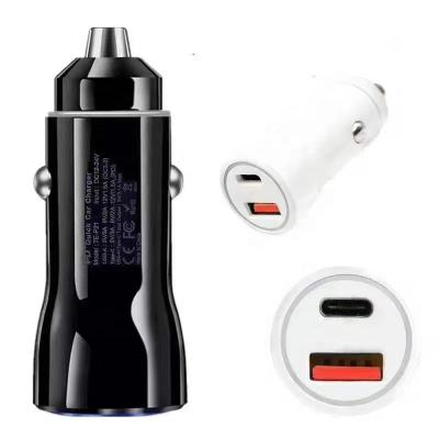 China Mobile Phone Palladium Car Charger 20W QC3.0 Fast Charging 2 Ports USB Car Battery Fast Charging Chargers For iPhone 12 Charger for sale