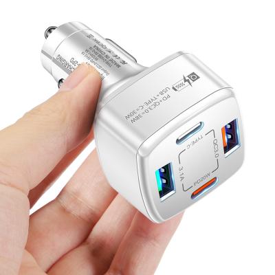 China Unique Mobile Phone Design Very Useful 4 in 1 38wPD+qc3.0 3.1A 2USB+Type-c Fast Charging 38w Car Charger for sale