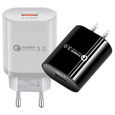 China Quick Portable Mobile Phone QC3.0 USB Charging Power Adapter 3.5A 18W Wall Charger EU USA Plug For SAMSUNG IPHONE HUAWEI XIAOMI for sale