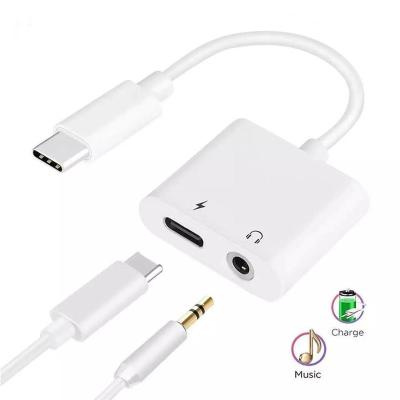 China MOBILE PHONE 2 in 1 type c audio adapter DAC USB type c 3.5 mm jack earphone adapter for Android for sale