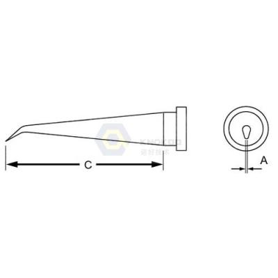 China Weller LT1X Bent Round Soldering Tip for WSP80,WSP80 Iron - 0.016