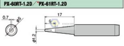 China Goot PX-60RT-1.2D Soldering Iron Tip for PX-501AS,PX-601AS,PX-701AS,PX-711AS,CXR-31/41 for sale