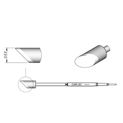 中国 JBC soldering tips C245301, welding bit C245-301 copper solder tips for JBC T245 handpiece 販売のため