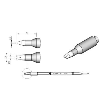 中国 JBC soldering tips C245118, welding bit C245-118 copper solder tips for JBC T245 handpiece 販売のため