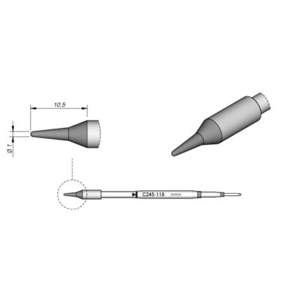 중국 JBC soldering tips C245119, welding bit C245-119 copper solder tips for JBC T245 handpiece 판매용