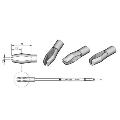 中国 JBC soldering tips C245268, welding bit C245-268 copper solder tips for JBC T245 handpiece 販売のため