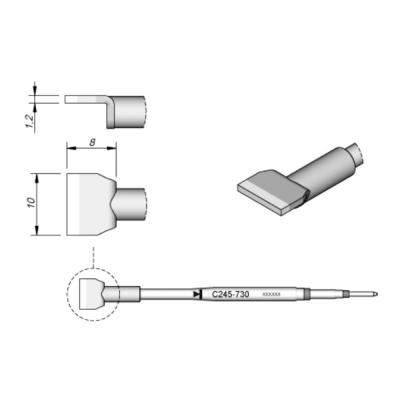 中国 JBC soldering tips C245730, welding bit C245-730 copper solder tips for JBC T245 handpiece 販売のため