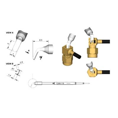 中国 JBC soldering tips C245116, welding bit C245-116 copper solder tips for JBC T245 handpiece 販売のため