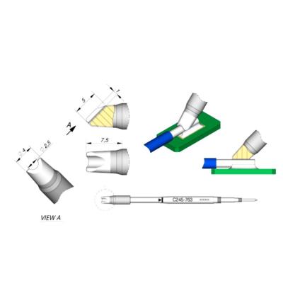 中国 JBC soldering tips C245763, welding bit C245-763 copper solder tips for JBC T245 handpiece 販売のため