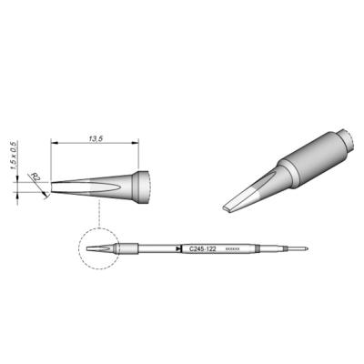 中国 JBC soldering tips C245122, welding bit C245-122 copper solder tips for JBC T245 handpiece 販売のため